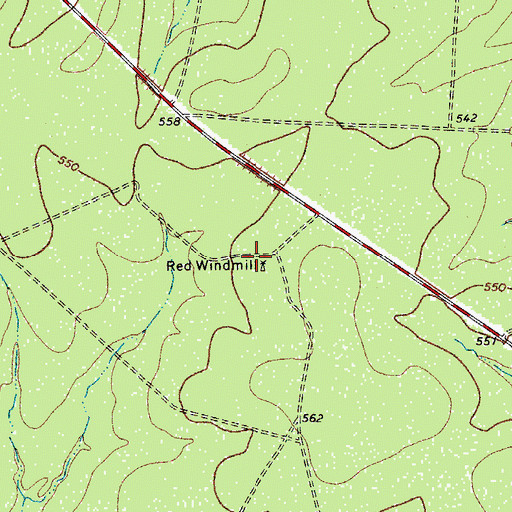 Topographic Map of Red Windmill, TX