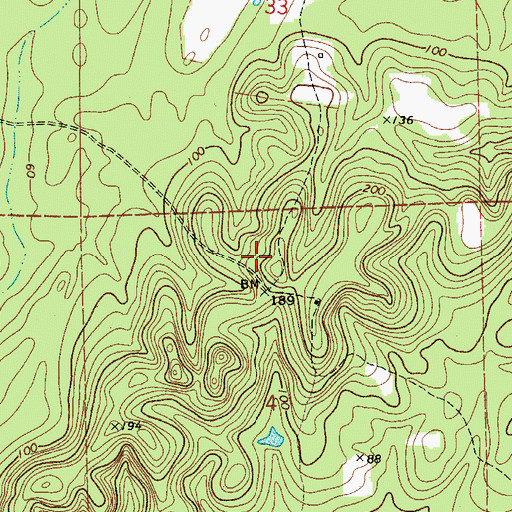 Topographic Map of Saint Thomas Church (historical), AL