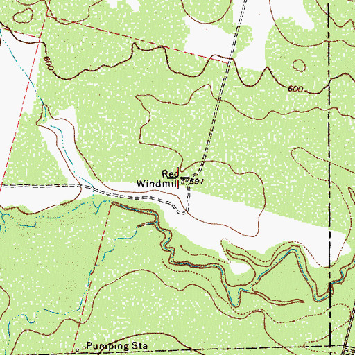 Topographic Map of Red Windmill, TX