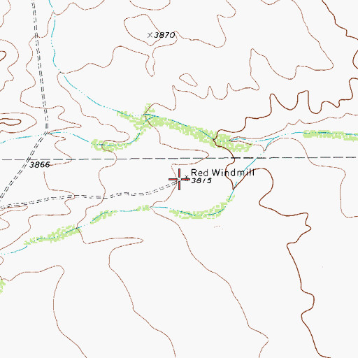 Topographic Map of Red Windmill, TX
