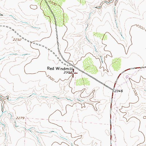 Topographic Map of Red Windmill, TX
