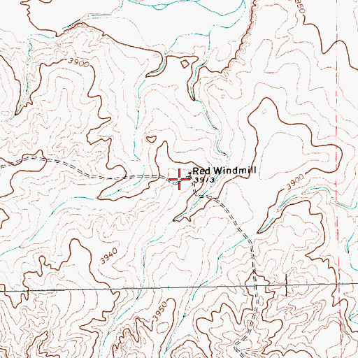 Topographic Map of Red Windmill, TX