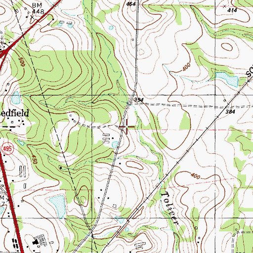 Topographic Map of Redfield Station, TX