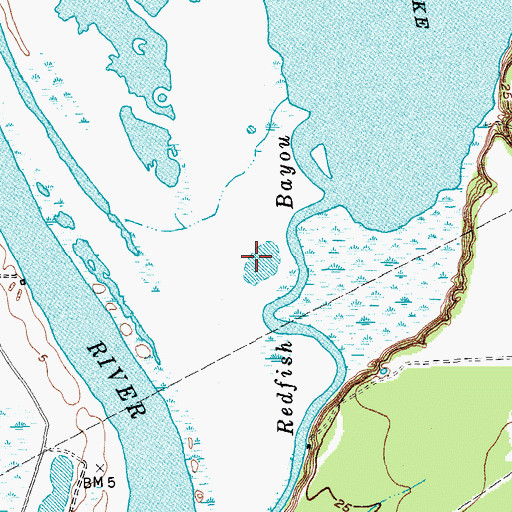 Topographic Map of Redfish Bayou, TX