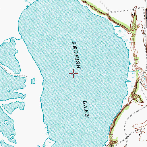 Topographic Map of Redfish Lake, TX
