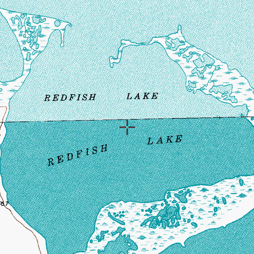 Topographic Map of Redfish Lake, TX