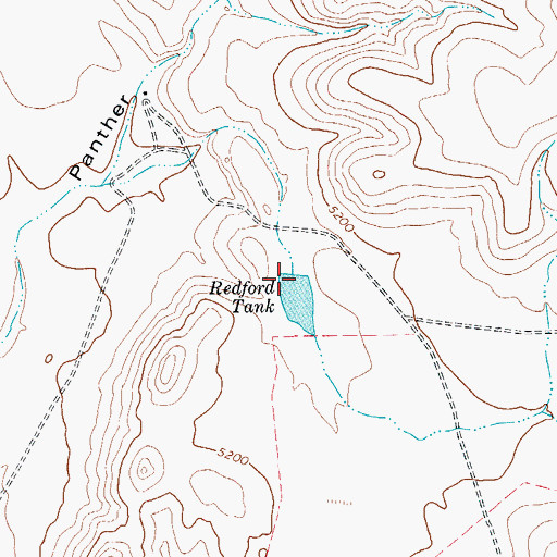 Topographic Map of Redford Tank, TX