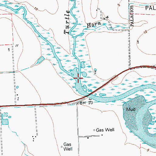 Topographic Map of Reed Creek, TX