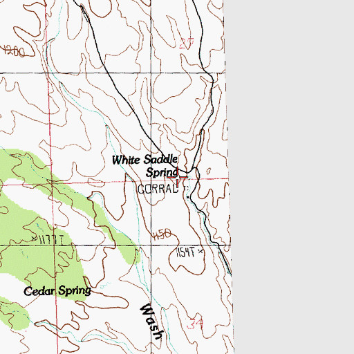Topographic Map of White Saddle Spring, AZ