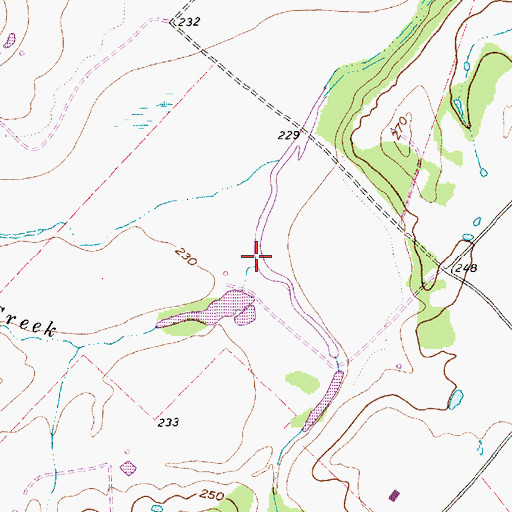Topographic Map of Reed Creek, TX
