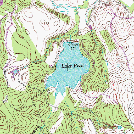 Topographic Map of Lake Reed, TX