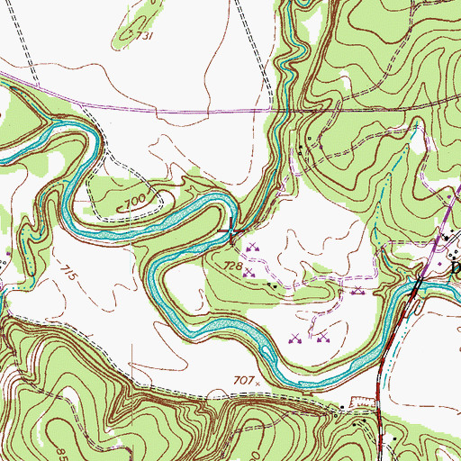Topographic Map of Reese Creek, TX