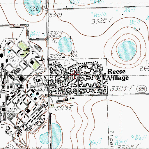 Topographic Map of Reese Village, TX