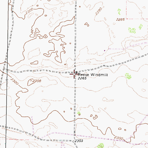 Topographic Map of Reese Windmill, TX