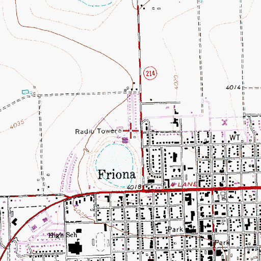Topographic Map of Reeve Field, TX