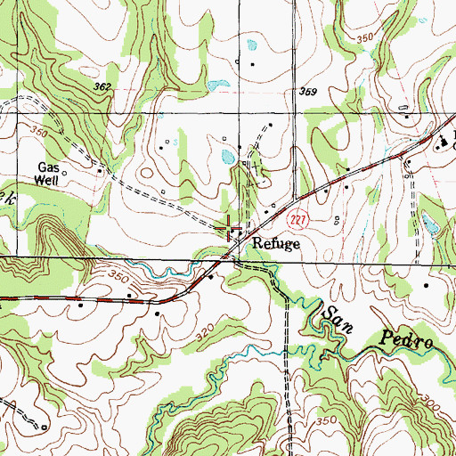 Topographic Map of Refuge, TX