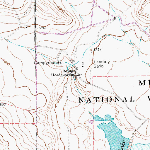 Topographic Map of Refuge Headquarters, TX