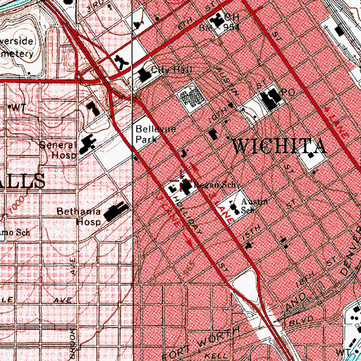 Topographic Map of Regan School, TX