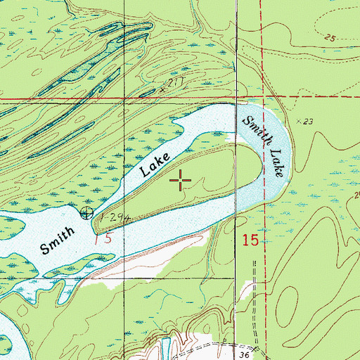 Topographic Map of Smith Island, AL