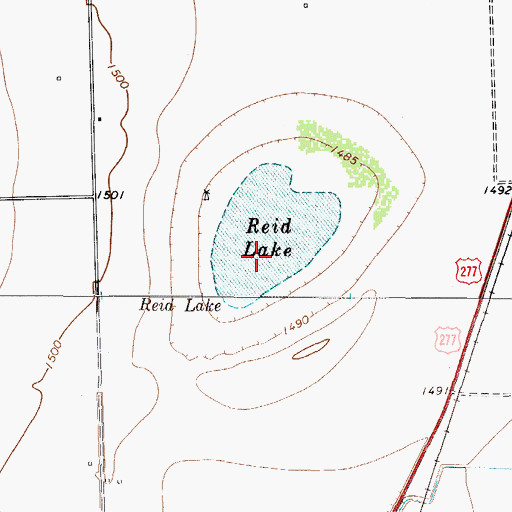 Topographic Map of Reid Lake, TX