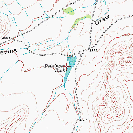 Topographic Map of Reininger Tank, TX