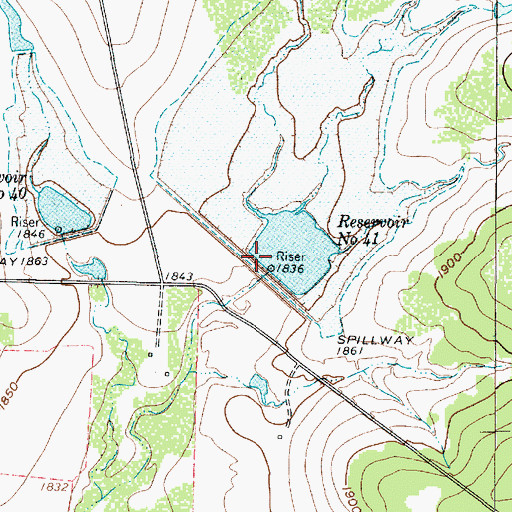 Topographic Map of Reservoir Number Fortyone, TX