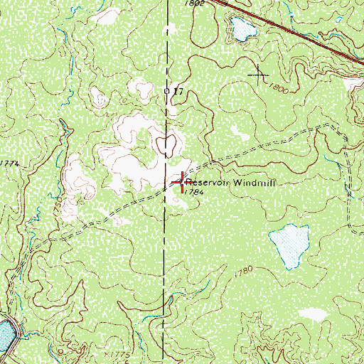 Topographic Map of Reservoir Windmill, TX