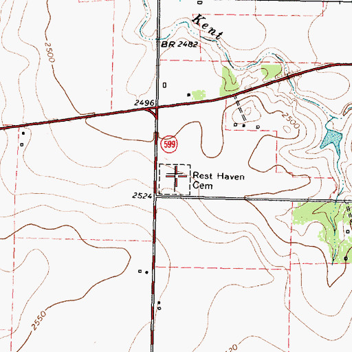 Topographic Map of Rest Haven Cemetery, TX