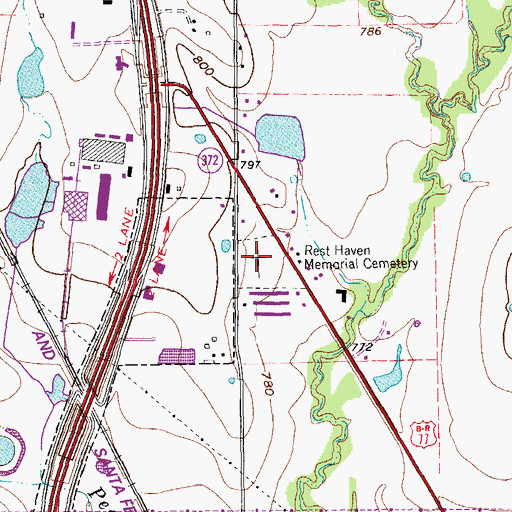 Topographic Map of Rest Haven Memorial Cemetery, TX