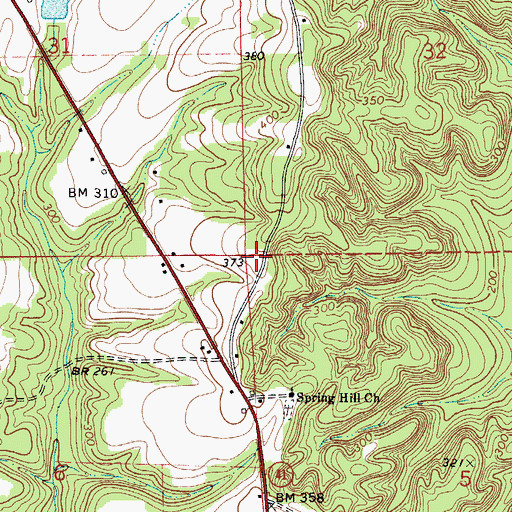 Topographic Map of Spring Hill Church, AL