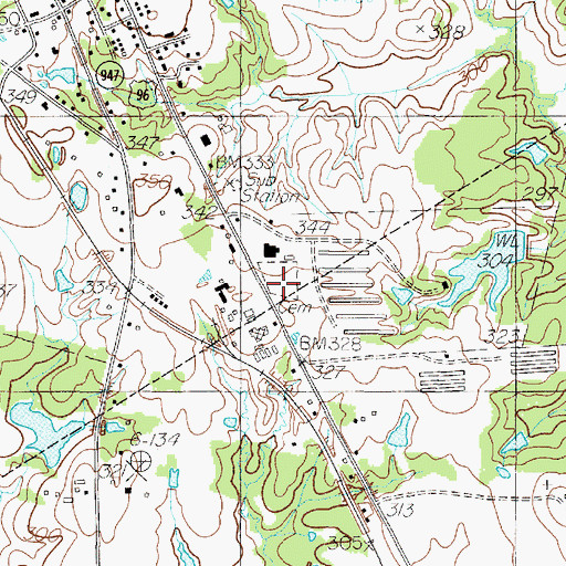 Topographic Map of Restland Cemetery, TX