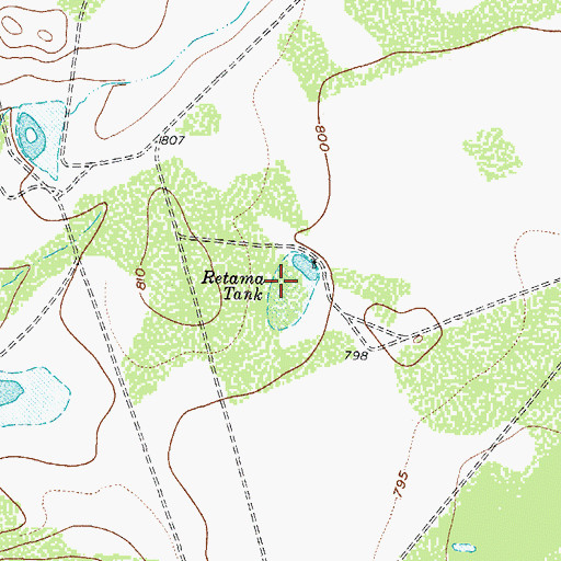 Topographic Map of Retama Tank, TX