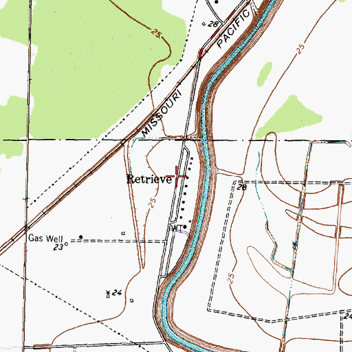 Topographic Map of Retrieve, TX