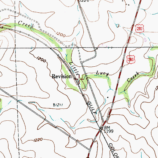 Topographic Map of Revision, TX