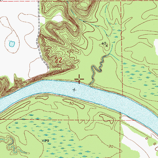 Topographic Map of Strodes Landing (historical), AL