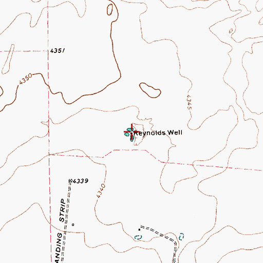 Topographic Map of Reynolds Well, TX