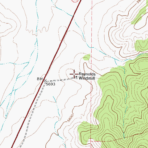 Topographic Map of Reynolds Windmill, TX