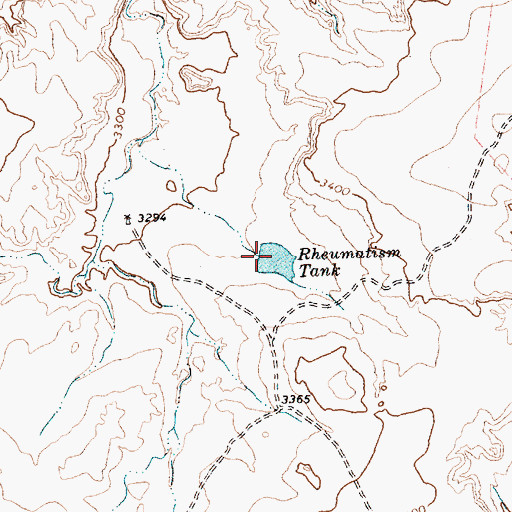 Topographic Map of Rheumatism Tank, TX