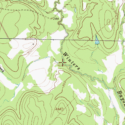 Topographic Map of Rhodes Creek, TX