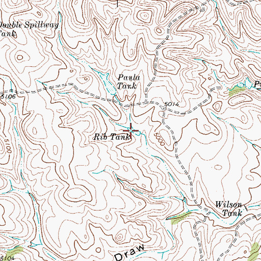 Topographic Map of Rib Tank, TX