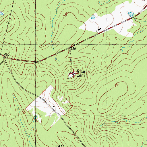 Topographic Map of Rice Cemetery, TX
