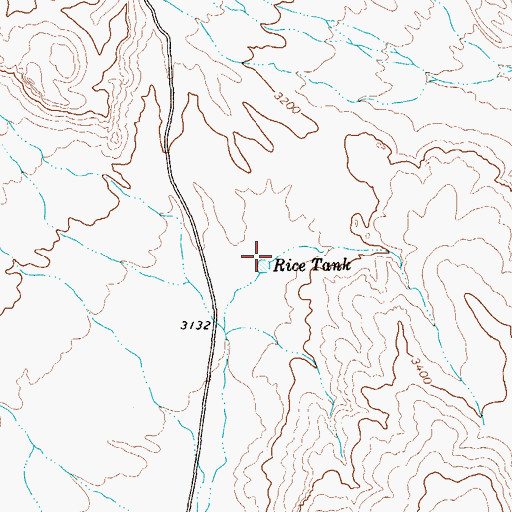 Topographic Map of Rice Tank, TX
