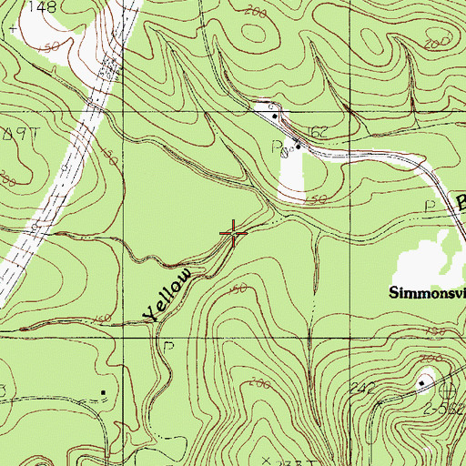 Topographic Map of Richland Branch, TX