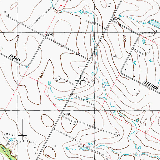 Topographic Map of Richland Church, TX