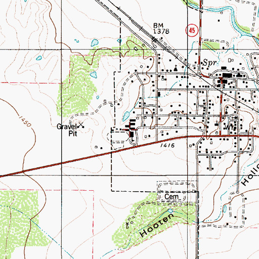 Topographic Map of Richland Springs School, TX