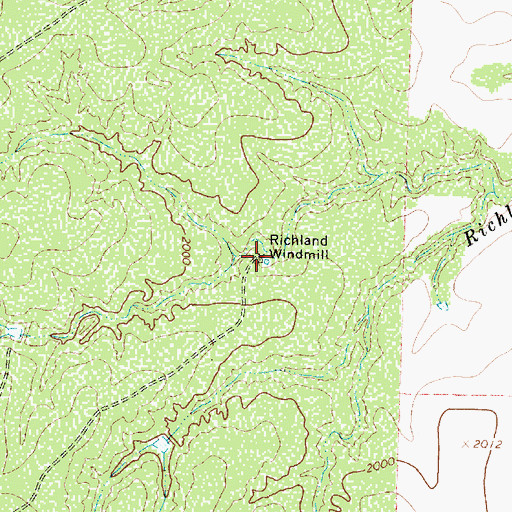 Topographic Map of Richland Windmill, TX