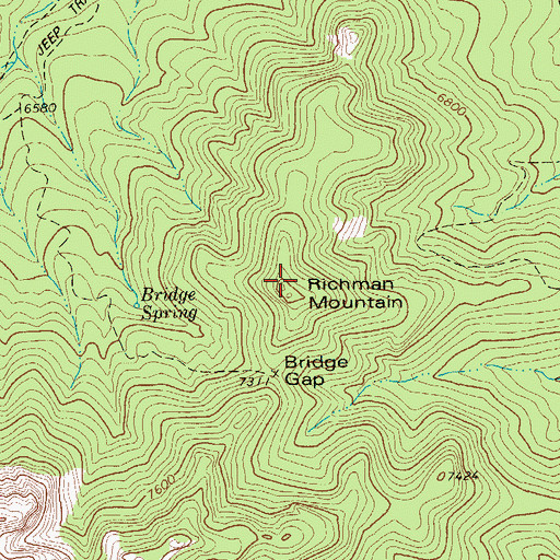 Topographic Map of Richman Mountain, TX
