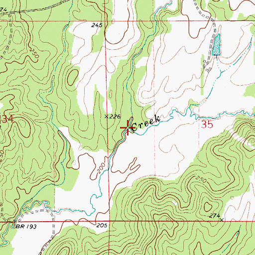Topographic Map of Turnbull Branch, AL