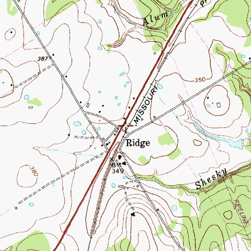 Topographic Map of Ridge, TX