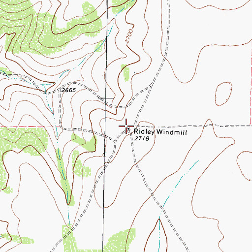 Topographic Map of Ridley Windmill, TX